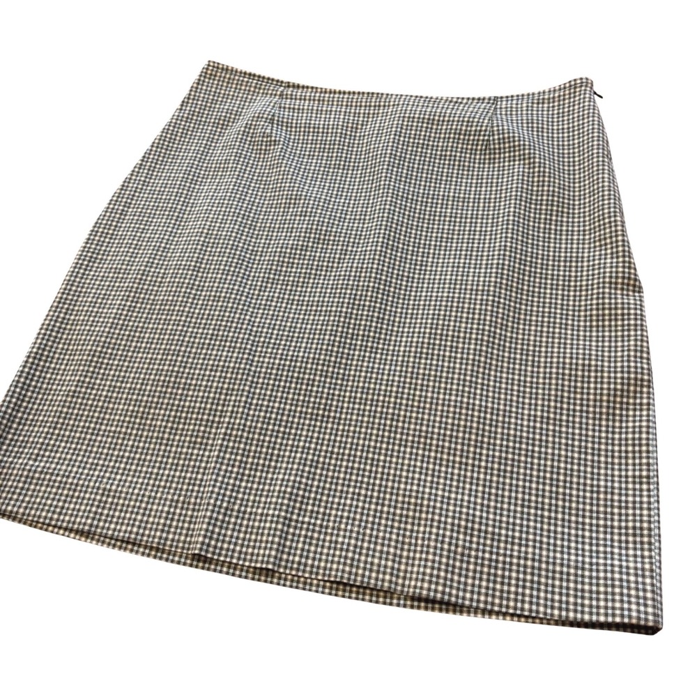 Bill Blass Jeans Vintage Plaid Mini Skirt Forest Green White Cotton Spring 10